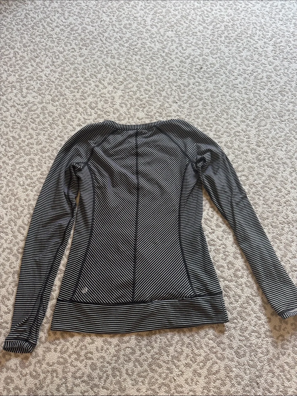 lululemon athletica Black and White Striped Long-Sleeve Tee